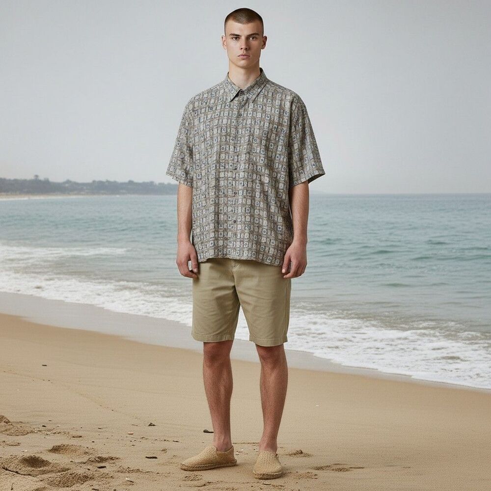 ISLAND CONNECTION MEN'S SIZE LARGE 100% COTTON  HAWAIIAN SHIRT